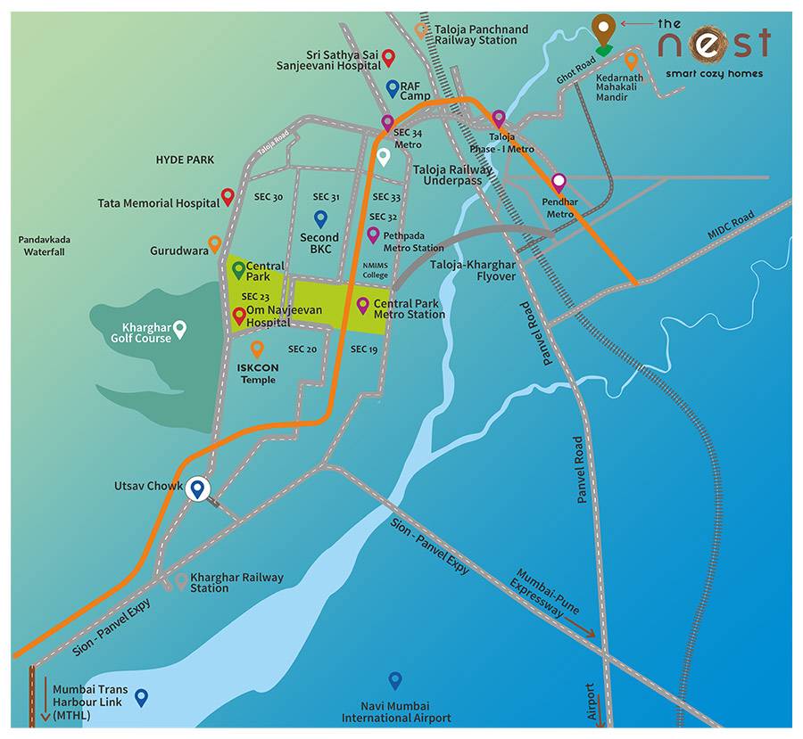 The Nest nearby locations MAP